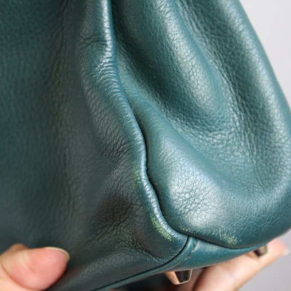 Teal Green Stone Mountain Leather purse Shoulder bag Rich deep Colour Autumn - Picture 14 of 15